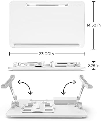 Limitless TotalDesk Portable Workstation and Lap Desk with Adjustable Height & Tilt (White) - Image 3
