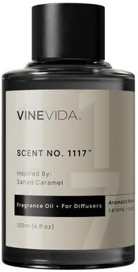 VINEVIDA [4 Fl Oz] Scent NO. 1117 Fragrance Oil for Cold Air Diffusers, Aromatic Notes of Caramel Spice, Salt, Sugar, Rum & Vanilla Essential Oils for Diffuser Oil Refill & Air Freshener Spray by VINEVIDA