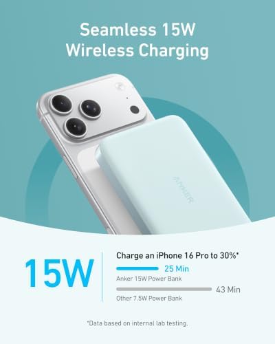 Anker MagGo Power Bank, 10,000mAh Qi2-Certified 15W Portable Charger - Image 3