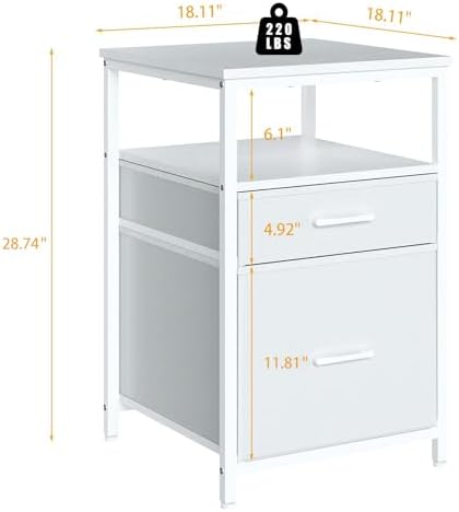 Herture Mini Fridge Stand, Small Refrigerator Stand with 3 Storage - Image 2