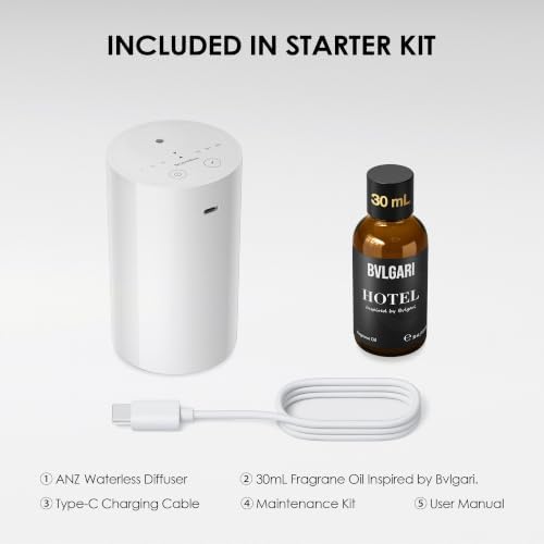 ANZ Waterless Essential Oil Diffuser Starter Kit, White - Image 7