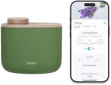 Aera Mini Smart Air Diffuser, Waterless Plug-in Aromatherapy, Forest Green by Aera