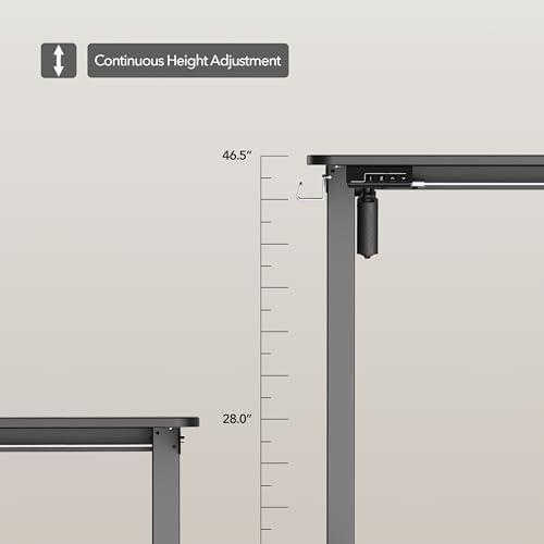 LongKe Electric Standing Desk Adjustable Height, 48x24 Inches Sit Stand up Desktop for Home Office, Ergonomic Rising Computer Table with Memory Preset, Black - Image 5