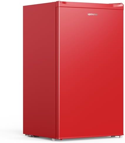 Upstreman 3.2 Cu.Ft Mini Fridge with Freezer, Red-BR321 by StartUpLiveBetter