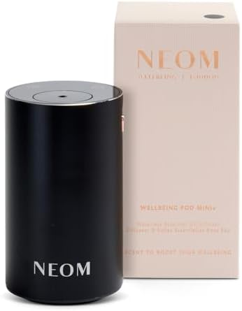 NEOM Wellbeing Pod Mini+ Essential Oil Diffuser, Black I Waterless and Wireless I Portable & Versatile - car, Office or Home I Up to 125 Hours of Natural Fragrance use per Charge by NEOM