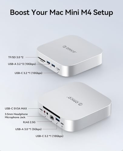 ORICO Mac mini Dock & Stand Compatible with Mac mini M6,M5 Pro,M4/M4 Pro - Image 2