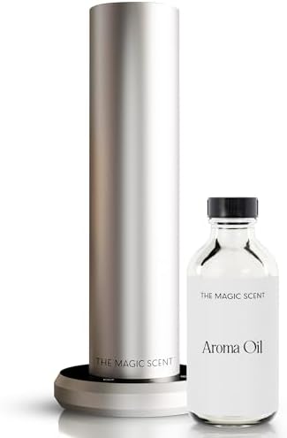 The Magic Scent Bluetooth Diffuser - Smart Ultra-Quiet Cold-Air Waterless Scent Diffuser for Home, Hotel, & Office - Programmable Intensity & Timer - Premium Aroma Oil Included (Silver) by TheMagicScent