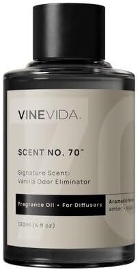 VINEVIDA [4 Fl Oz] Vanilla Odor Eliminator Fragrance Oil for Cold Air Diffusers, Essential Oils for Diffuser Oil Refill & Air Freshener Room Spray. by VINEVIDA