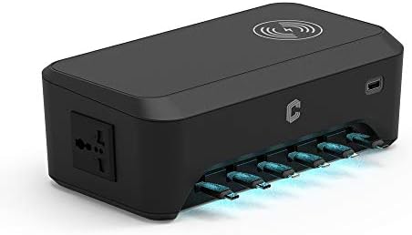 Chargetech CS9 Pro Desktop Charging Station, 6 Retractable Cables, Wireless Charging Pad, LED Indicator by ChargeTech