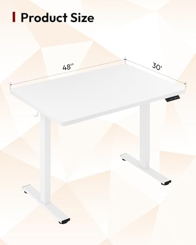 SANODESK One-Piece 1'' Thick Height Adjustable Standing Desk 48''x30'' - Image 2