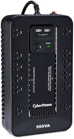 CyberPower SX950U UPS Battery Backup, 12 OUTLETS, 950 VA, 890 J by Unknown