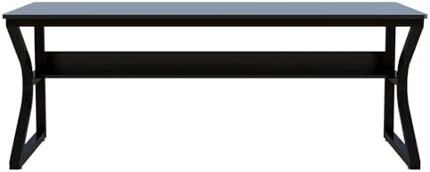 OSCHF 71-Inch Extra Long Desk with Storage Shelf, Black - Image 5