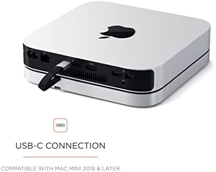 Satechi Aluminum Stand & Hub for Mac mini, USB 3.0 & Headphone Jack, Silver - Image 4