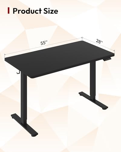 SANODESK One-Piece 1'' Thick Height Adjustable Standing Desk 55''x28'' - Image 3