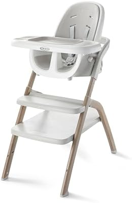 Graco EveryStep 6 in 1 High Chair, Babies and Toddlers Portable Slim High Chair with 6 Growing Stages from Infant to Toddler Seating, Convenient for Dining Time, Featured Design in Misty by Graco