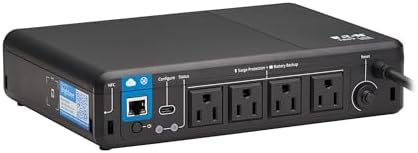 Eaton Tripp Lite BC600RNC 600VA Small UPS 300W 4 Outlets 5ft Extension Cord by TrippLite