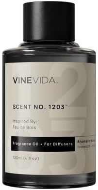 VINEVIDA [4 Fl Oz] Scent NO. 1203 Fragrance Oil for Cold Air Diffusers, Aromatic Notes of Smokey Woody Musk, Essential Oils for Diffuser Oil Refill & Air Freshener Room Spray by VINEVIDA