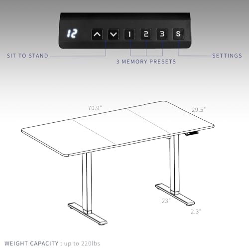 VIVO Dark Gray 71 x 30 in Standing Desk, DESK-KIT-E2W7G - Image 6
