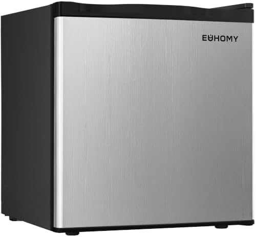 EUHOMY 1.7 Cu.Ft Mini Fridge, Reversible Door Compact Refrigerator, Silver by EUHOMY