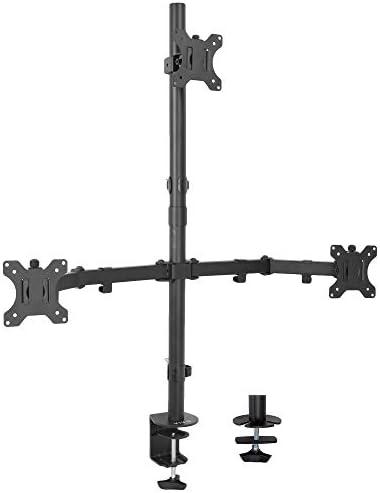VIVO Triple LCD Monitor Desk Mount Stand Heavy Duty and Fully Adjustable, 3 Screens up to 30 inches STAND-V003T by VIVO