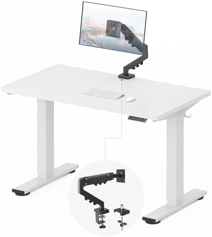 FLEXISPOT EN2 48"x24" Standing Desk Bundle with Monitor Mount, White by Unknown