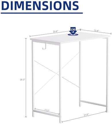 Pamray 23 Inch Computer Desk for Small Spaces, Home Office Work Desk with Headphone Hook, Small Office Desk Study Writing Table - Image 3