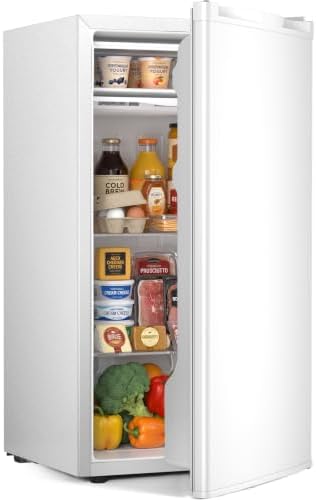 Antarctic Star 3.2 Cu.Ft. Compact Refrigerator,Single Door Mini Fridge with Adjustable Thermostat,Low noise for Apartment,Dorm,Office,WHITE by AntarcticStar
