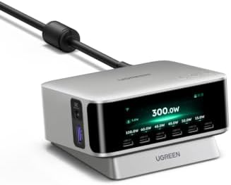 UGREEN Nexode Pro 300W Charging Station with Smart Display, 8-Port Charger by UGREEN