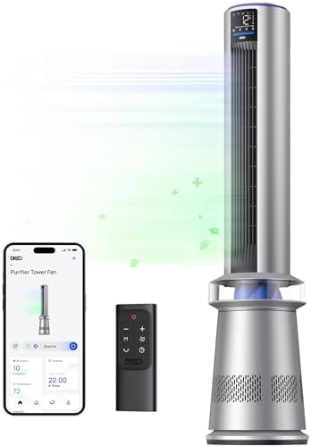 DREO MC710S Air Purifier Tower Fan, 45" 2-in-1 Smart Fan for Bedroom by Unknown