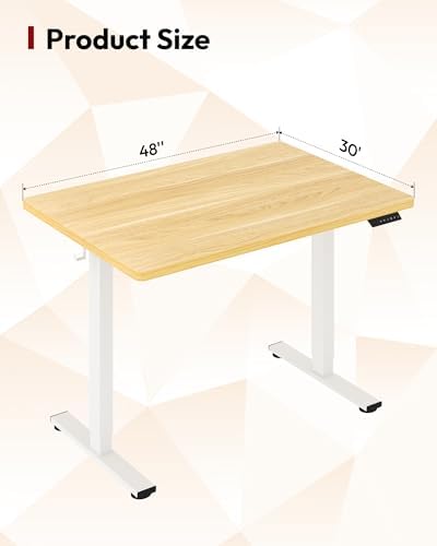 SANODESK One-Piece 1'' Thick Height Adjustable Standing Desk 48''x30'' - Image 2