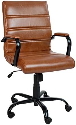 Flash Furniture Mid-Back LeatherSoft Executive Office Chair, Brown/Black by FlashFurniture