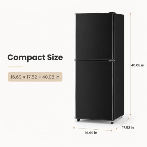 5 Cu.Ft Mini Fridge with Freezer, 2-Door Compact Refrigerator for Dorm/Office/Bedroom, Energy Efficient & Quiet, Black - Image 2