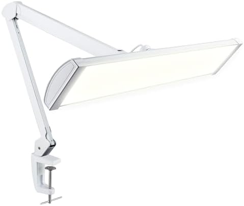 Neatfi 3,500 Lumens LED Desk Lamp – 45W Dimmable Task Light | Adjustable Color Temperature | 3 Light Modes | 540 SMD LEDs | Reading, Craft, Workbench & Office (White-2, 26-Inch Wide Shade) by Neatfi