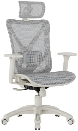 ELABEST Mesh Office Chair,Ergonomic Computer Desk Chair,Sturdy Task Chair- Adjustable Lumbar Support & Armrests,Tilt Function,Comfort Wide Seat,Swivel Home Office Chair (Space Grey) by ELABEST