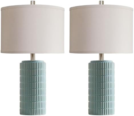 AIEAMPDO 23" Set of 2 Modern Ceramic Table Lamps for Living Room by AIEAMPDO