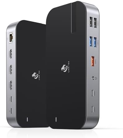 LIONWEI Laptop Docking Station,16 in 1 USB C Docking Station Triple Monitor by LIONWEI