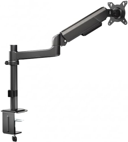 VIVO Heavy Duty Articulating Single Pneumatic Spring Arm Desk Mount Stand, Fits 17 to 40 inch Standard Screens or Ultrawides up to 26.4 lbs with Maximum VESA 100x100mm, STAND-V101H by VIVO