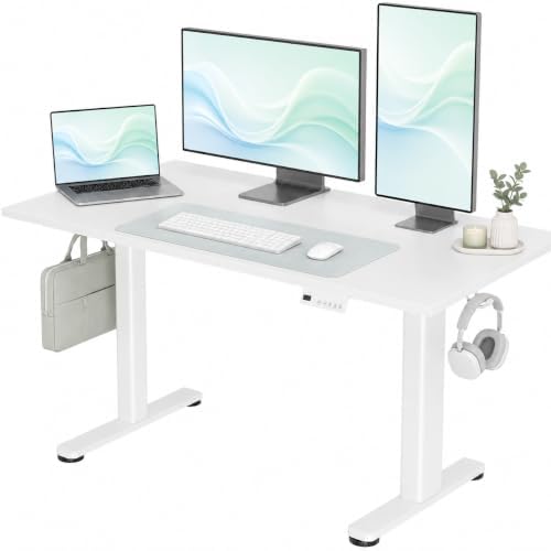 Claiks Electric Standing Desk 48x24 Inch Adjustable Desk, White by CLAIKS