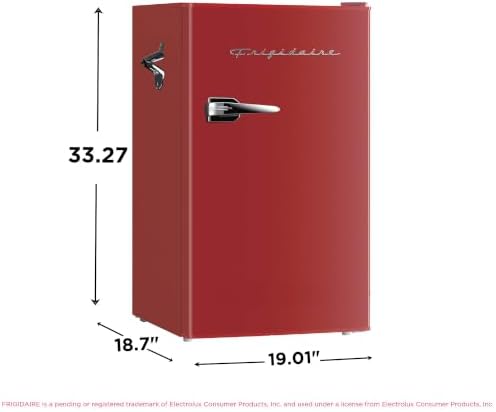Frigidaire Retro Compact Fridge with Chiller, 3.2 cu ft Countertop Fridge with Built-in Bottle Opener, Compact Refrigerator for Office, Bedroom, Dorm Room or Cabin (Red) - Image 5