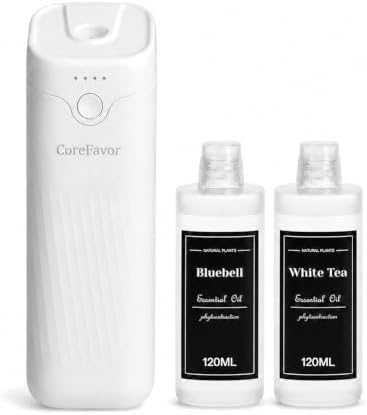 Waterless Essential Oil Diffuser with 2x120ml Oil by CoreFavor