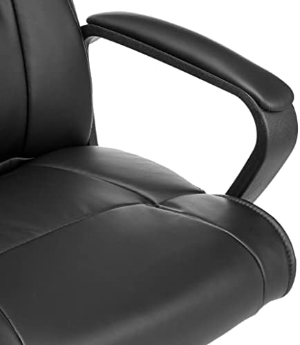 Amazon Basics Office Task Chair with Adjustable Height, 360° Swivel, Padded Armrests, Mid-Back, Rolling, 275 Pound Capacity, 24.2"D x 24"W x 34.8"H, Black Faux Leather - Image 6