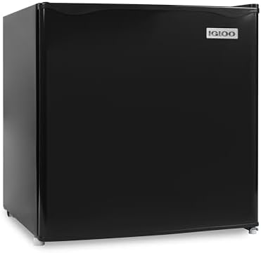 Igloo 1.6 Cu.Ft Mini Fridge with Freezer- Single Door Compact Refrigerator with Glass Shelves for Homes, Dorms & Offices- Keep Snacks, Drinks & Frozen Foods Cool with Temperature Control Fridge- Black by Unknown