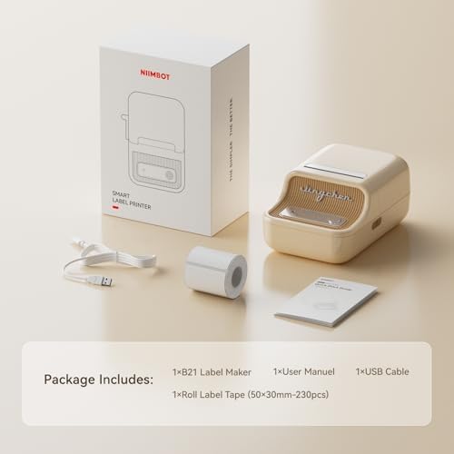 NIIMBOT B21 Pro 300 DPI Bluetooth Label Maker with Tape,White - Image 7