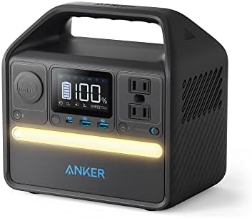 Anker 521 Portable Power Station Upgraded with LiFePO4 Battery, 256Wh 6-Port Powerhouse, 300W (Peak 600W) Solar Generator (Solar Panel Optional), 2 AC Outlets, 60W USB-C PD Output, Outdoor Generator by Anker