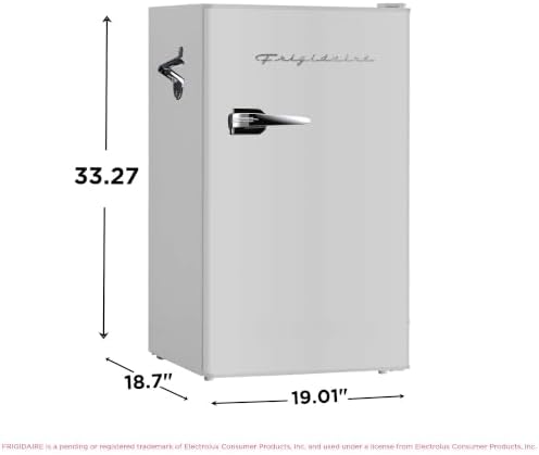Frigidaire Retro Compact Fridge with Chiller, 3.2 cu ft Countertop Fridge with Built-In Bottle Opener, Compact Refrigerator for Office, Bedroom, Dorm Room or Cabin - 16.5"D x 19"W x 31"H (Moonbeam) - Image 5