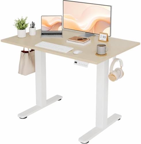 Claiks Electric Standing Desk 40x24 Inch Adjustable Desk, Nature by CLAIKS