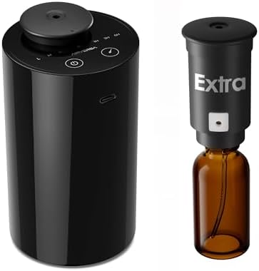 Airversa AN6 Waterless Diffuser for Essential Oil, Black + Extra Nozzle by Airversa