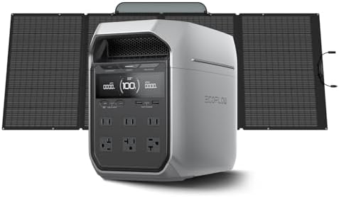 EF ECOFLOW Solar Generator DELTA 3 Plus with 400W Solar Panel, 1024Wh 1800W by Unknown