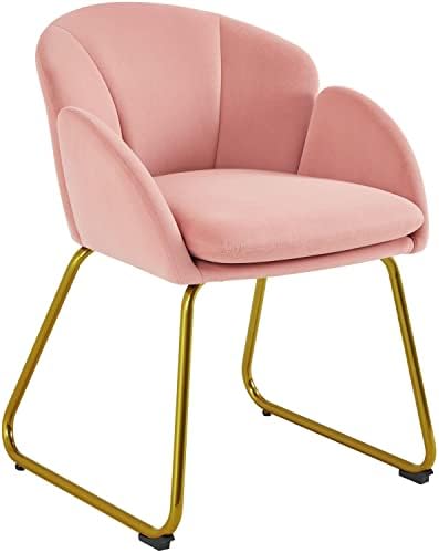 Yaheetech Flower Shape Vanity Chair with Petal Armrests, Pink by Yaheetech