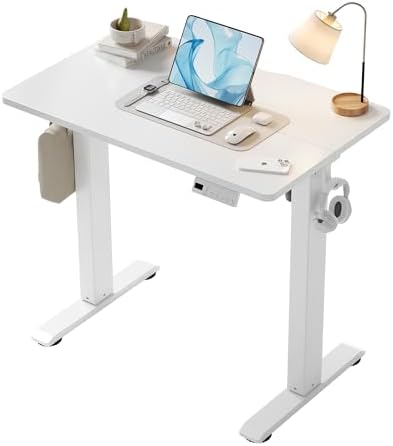 YDN Electric Standing Desk, 32x19 Inch, White by YDN